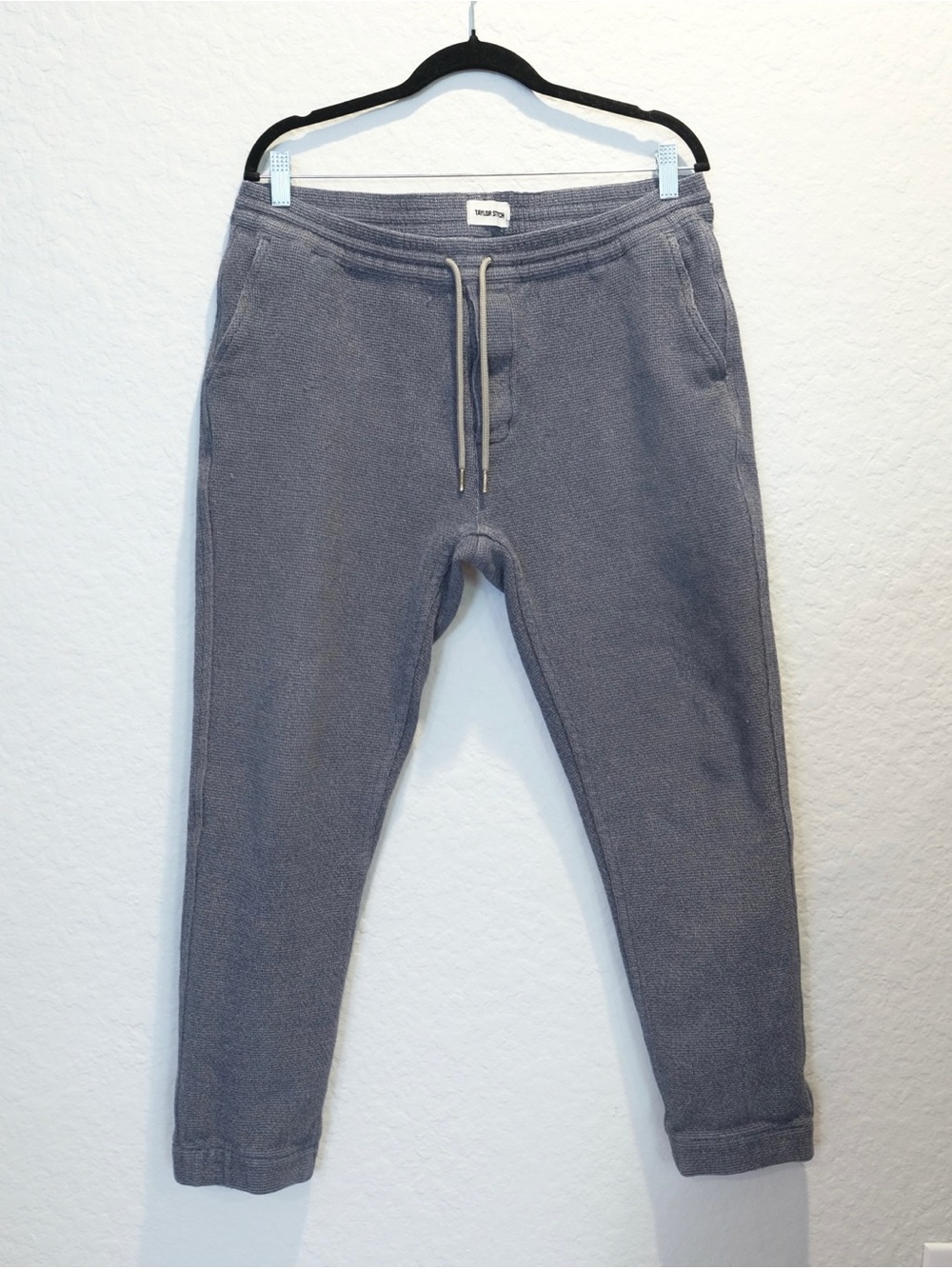 Taylor Stitch Apres Sashiko Jogger Pants Size M 33x27 Gray Organic Cotton Pocket